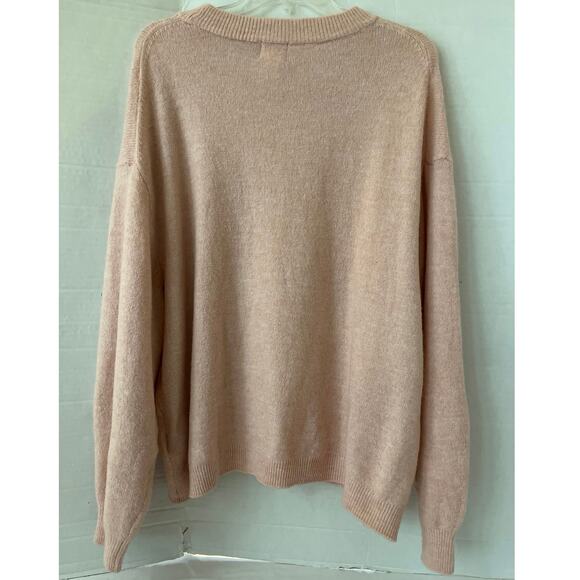 H&M Pink Soft Oversized Sweater Womens Size XXL Work Casual Layer Feminine Cozy - Picture 7 of 13